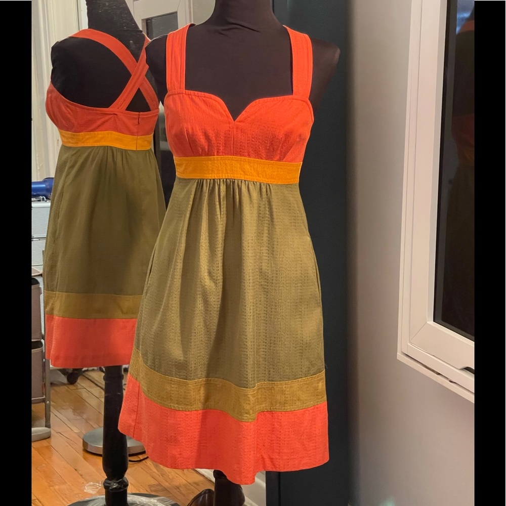 Trina Turk Rasta silk color block cotton dress 2